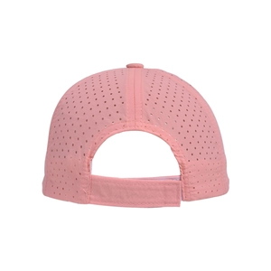 Pink quick-dry sun hat for children with breathable mesh and adjustable strap back