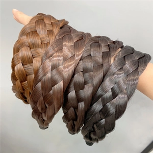 Braided fishtail headband collection in various hair colors for voluminous styling