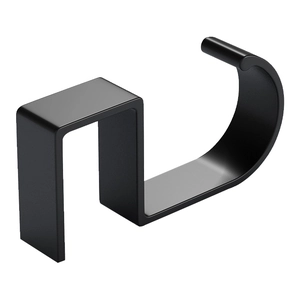 Matte black portable desk side hook for backpacks and school bags with U-shaped clamp