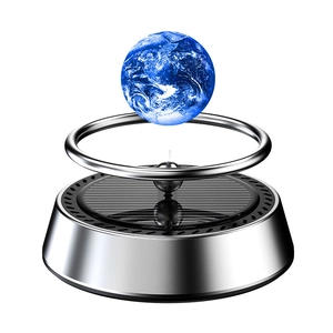 Ambientador solar de levitación magnética con globo en plata y azul