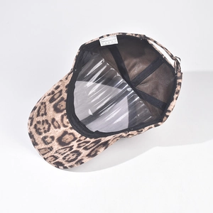 Classic leopard print baseball cap for adults featuring adjustable metal back buckle strap