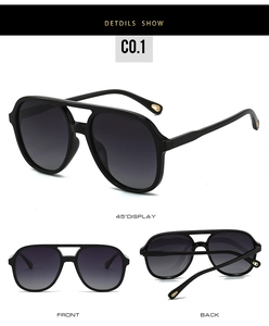 Detailed views of pilot sunglasses with gradient lenses and gold teardrop temple accents