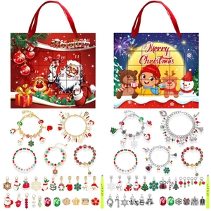 Christmas advent calendar blind box with DIY charm bracelets and festive pendants