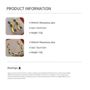 Detailed product specifications for the rhinestone and alloy wave jewelry set for women