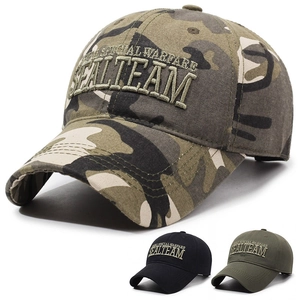 Men Military Baseball Cap Tactical Seal Team Embroidery Cotton Sun Protection Outdoor Adjustable Camouflage Hat