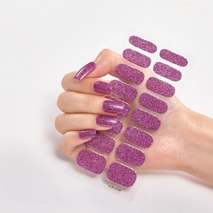 Nagelaufkleber Set in Rosa Glitzer einfarbig Modell CS-038 für minimalistisches Design