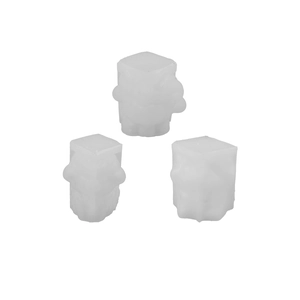 Three-piece set of square-headed cartoon sheep silicone molds for DIY Easter candles
