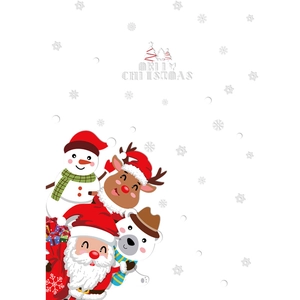Christmas static window decals featuring Santa, snowman, and reindeer on white background