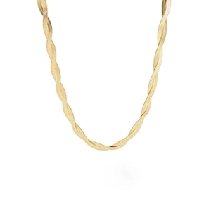 Classic gold twisted rope chain necklace for women in durable polished titanium steel