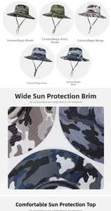 Detail view of breathable mesh texture and adjustable chin strap on camo sun hat