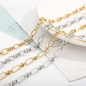 Minimalist 18K Gold Plated Stainless Steel Chain Necklace For Women Fashion Geometric Link Paperclip Jewelry Gift