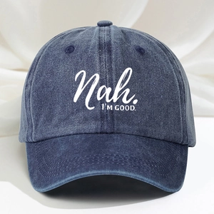 Cappello Da Baseball Trama Cotone Lavato Poliestere Nah I'M GOOD Stampa Lettere Cappello Sole Regolabile Esterno Casual Vintage Unisex