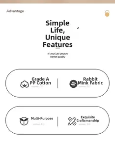 Detail of plush toy featuring premium PP cotton filling and soft rabbit faux fur fabric