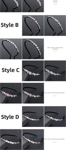 Détails des serre-têtes styles B, C et D avec fleurs, cristaux et accents de couleur