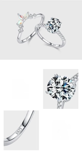 Close-up of S925 sterling silver ring with oval 5A zircon and S925 hallmark