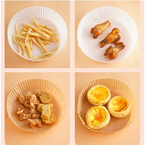 Round air fryer silicone oil paper liners for baking fries and chicken wings