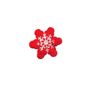 Cute Christmas knitted snowflake hair clip in red and white colors for children
