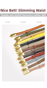 Detailed macro view of multiple genuine leather belts with elegant golden metal buckles