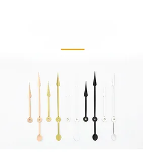 Assorted DIY metal clock hands in rose gold, silver, and black for wall clock repair