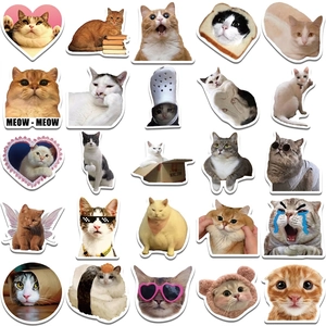 Set of funny cat meme stickers for laptop and phone case DIY creative decoration