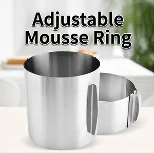 Stainless Steel Adjustable Mousse Ring Round Cake Mold Retractable Baking Tool Internal Scale Marking