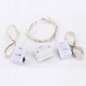 Three LED string lights with battery boxes for warm glow festival bouquet decoration