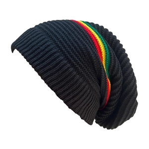 Slouchy Beanie Mütze Rasta Reggae Stil Gestreift Acryl Strick Outdoor Warm Winter Thermo Cap Für Herren Damen