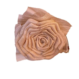 Handmade fabric dried rose hair claw clip in elegant champagne pink for women