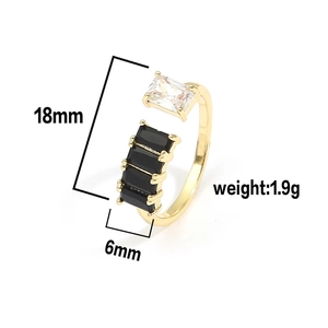 Technical drawing of open ring showing 18mm height and 6mm width with size dimensions