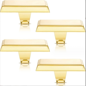 Set of 4 heavy duty gold metal Christmas stocking holders for fireplace mantels