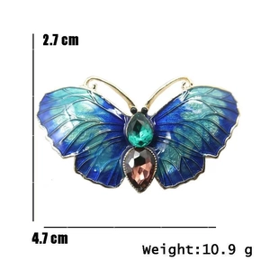 Broche de mariposa psicodélica de bosque, elegante joya de insecto para chaqueta de traje