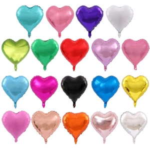 18-inch heart-shaped foil balloons in multiple colors for wedding party decoration