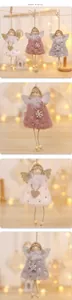 Detailed plush angel doll ornaments with sequins, wings and ropes for Christmas decor