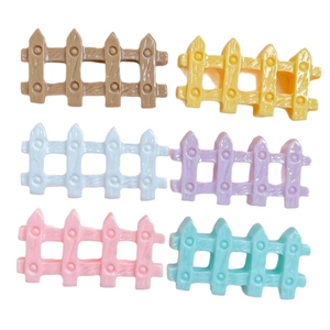 Six colorful resin fence accessories for DIY crafts and phone case decoration