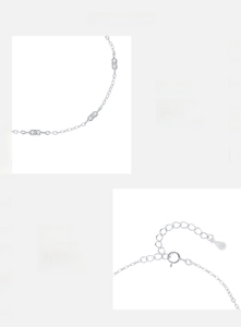 Detail of S925 sterling silver bracelet showing 5A zircon inlay and hallmark