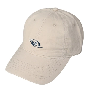 Classic washed cotton baseball cap in beige with blue COLLSB ORATE letter embroidery