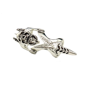 Gothic silver skull full finger armor ring with movable hinges and retro punk metal texture