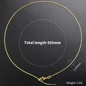 Minimalist 18K gold plated brass snake chain necklace with lobster clasp, 45cm length