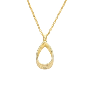 Minimalist gold tiered teardrop pendant necklace with delicate link chain for women