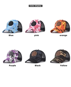 Détails des casquettes trucker camouflage en six couleurs avec filet respirant