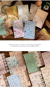 Detailed close-up of hollowed-out lace decorative papers for scrapbooking and art journals