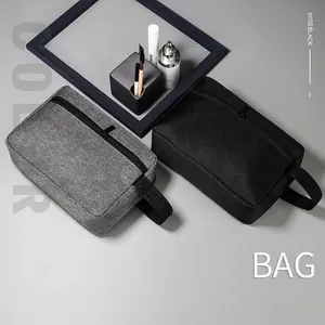 Travel Toiletry Bag Waterproof Oxford Fabric Makeup Organizer Case With Portable Handle For Cosmetics And Accessories