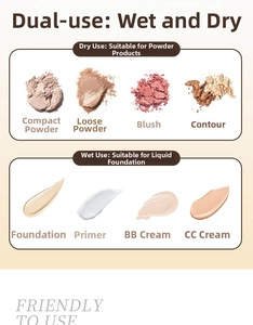 Detail guide of mini finger powder puff for wet and dry makeup application