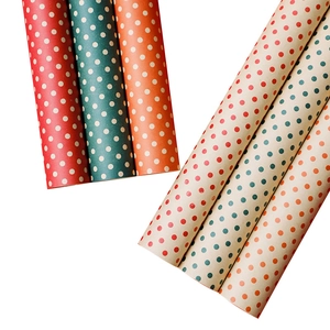 Polka dot waterproof kraft wrapping paper rolls for DIY Christmas flower bouquets