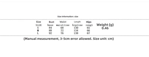 Size chart for floral print dress detailing bust, waist, and length measurements in cm