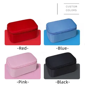 Neceser de tela Oxford impermeable en colores rojo, azul, rosa y negro