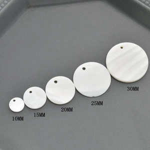 Five sizes of white mother-of-pearl shell discs ranging from 10mm to 30mm for DIY jewelry