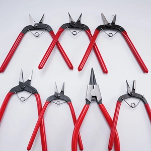 7-piece DIY jewelry tool set with red non-slip handles for precise manual metal crafting