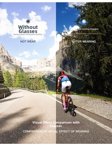 Polarized cycling sunglasses feature showing anti-glare effect and high-definition lens detail