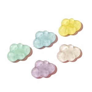 Translucent jelly resin clouds in five pastel colors for DIY crafts and accessories